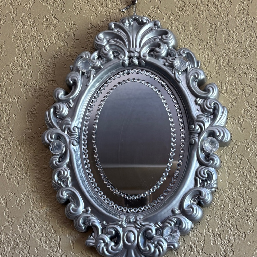 Elegant Silver Ornate Wall Mirror (handcrafted)